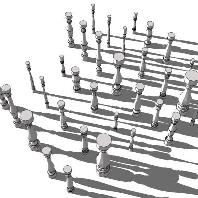 欧式宝瓶栏杆扶手呼啦SU模型