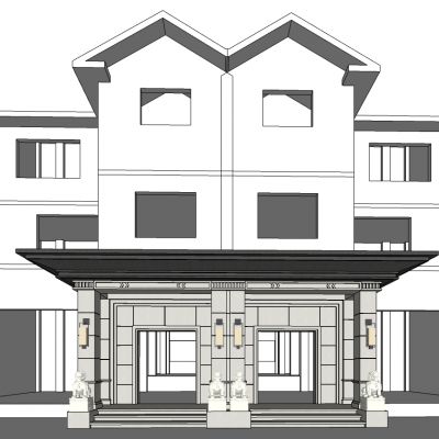 欧式建筑售楼处入口