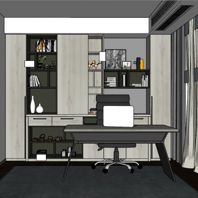 现代简约北欧轻奢书房