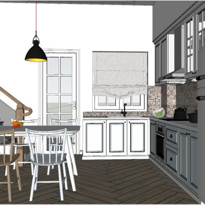 简欧式美式田园厨房