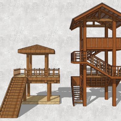 中式古建瞭望塔