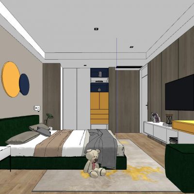 现代马卡龙主题儿童房