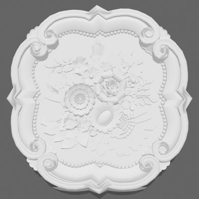 欧式法式圆形石膏雕花灯盘灯座