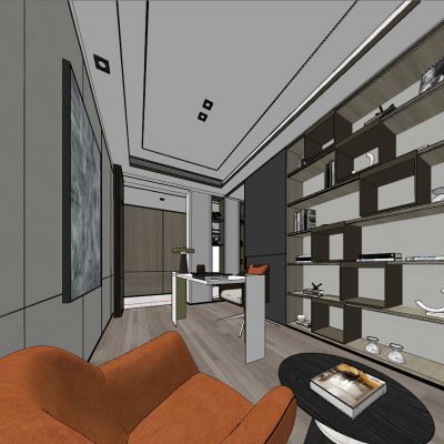 现代简约北欧轻奢书房