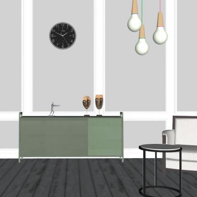 北欧现代休闲区装饰边柜