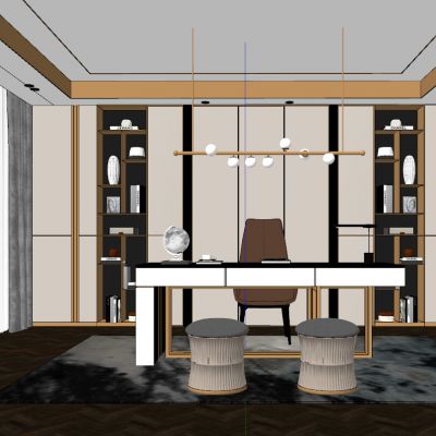 现代简约轻奢后现代港式书房