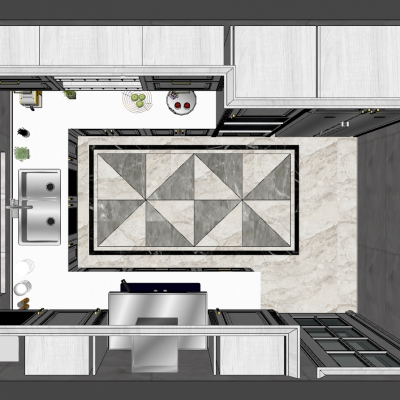 美式田园简欧式地中海厨房