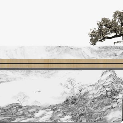 新中式服务台接待台前台接待