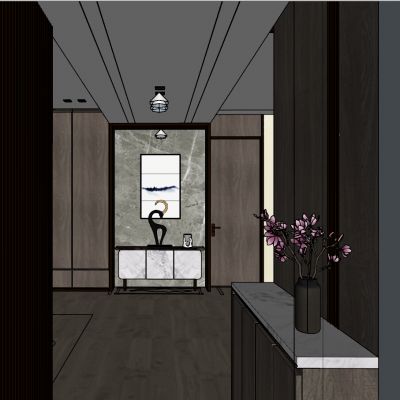 新中式现代轻奢端景台装饰柜