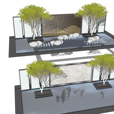 新中式水晶山脉石头造型背景墙