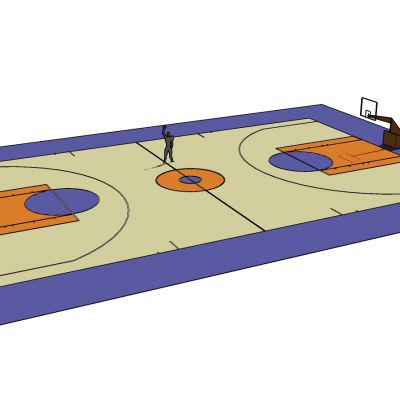 篮球场地赛场体育馆3D模型