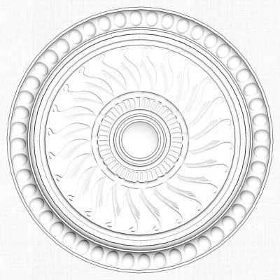 欧式法式圆形石膏雕花灯盘灯座