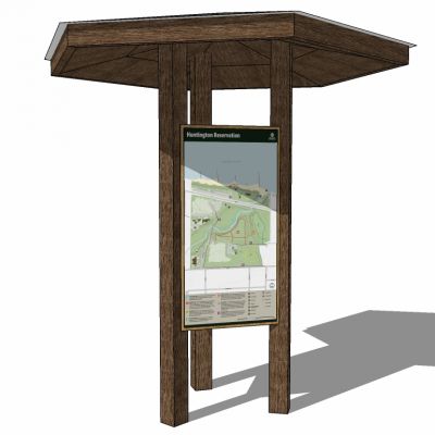 新中式山庄民宿商业度假村公园道路标识牌指示牌