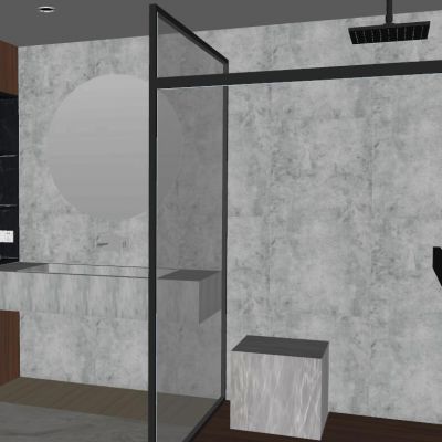 现代水泥灰高级质感卫生间