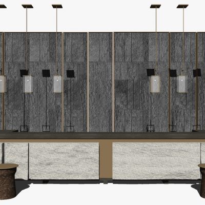 新中式服务台接待台前台接待