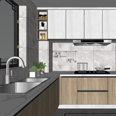 现代北欧新中式厨房