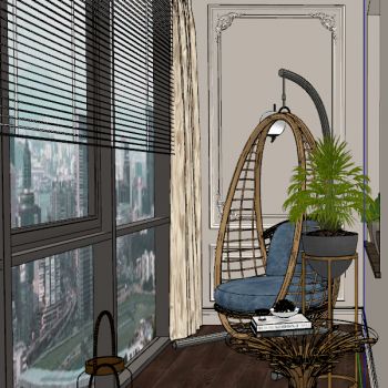 简欧式田园休闲阳台