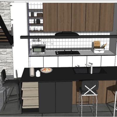 现代北欧工业风厨房