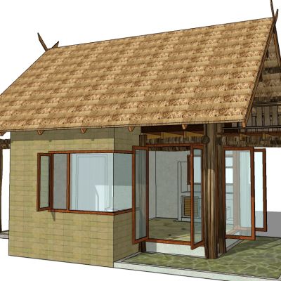 山村民宿度假小木屋SU模型