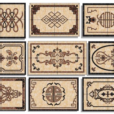 欧美魔方砖地面拼花砖