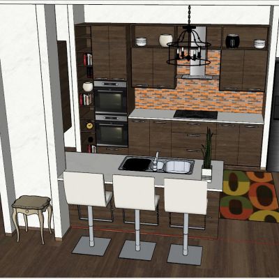 现代工业风厨房