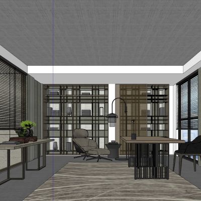 现代新中式日式书房