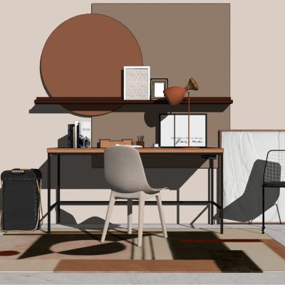 现代轻奢北欧书房