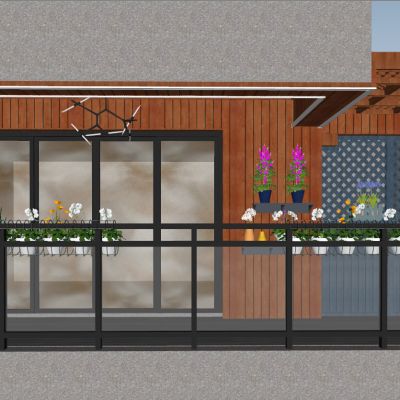 现代美式田园地中海红木卡座