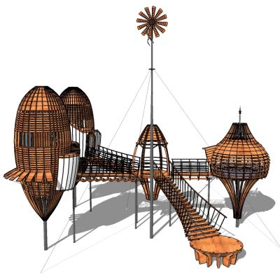 东南亚藤编鸟笼山村民宿度假小木屋