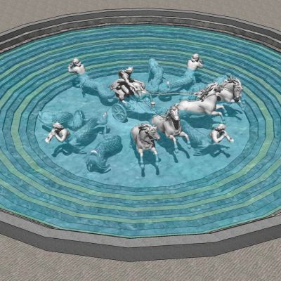 欧式万马水景雕塑