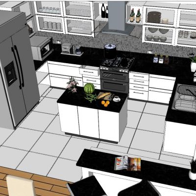 现代简约北欧风格开放厨房