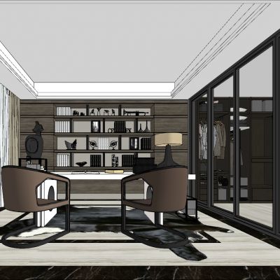 现代后现代港式书房