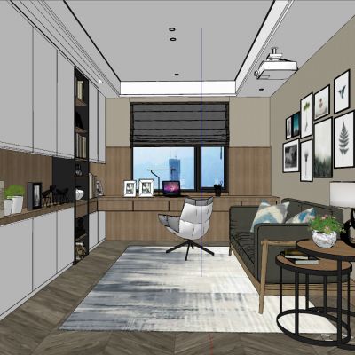 现代简约北欧简欧书房