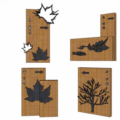 新中式山庄民宿商业度假村公园道路标识牌指示牌