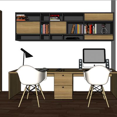 后现代简约港式书房