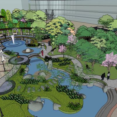 公园水系广场景观