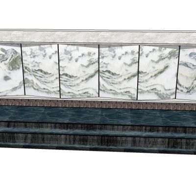 新中式大理石水景造型背景墙