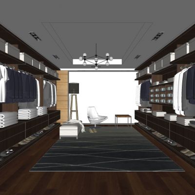 现代衣帽间衣服饰品