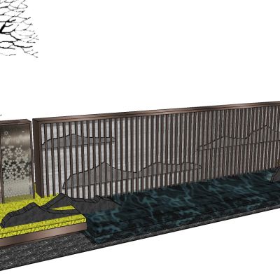 拟山水山脉石头片水晶景观