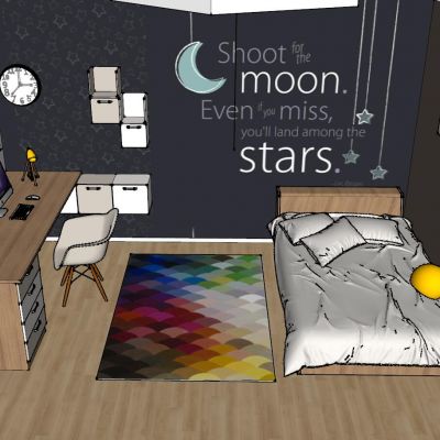 北欧现代轻奢工业风儿童房