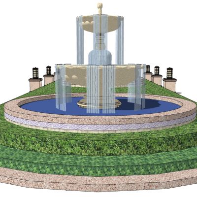 欧式水景喷泉花池水池