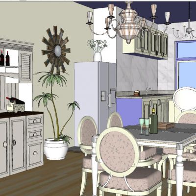 简欧式美式田园地中海厨房