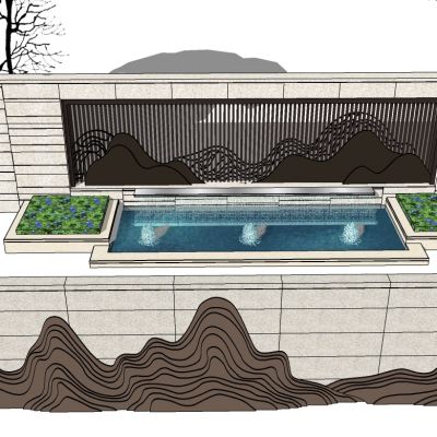 新中式抽象异形山脉