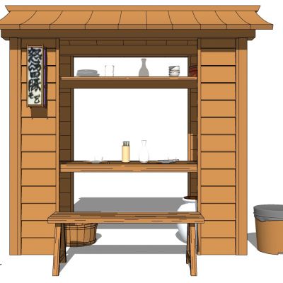 日式商场展示架摊位