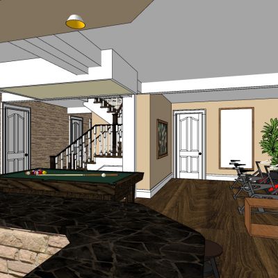 欧式别墅地下娱乐室