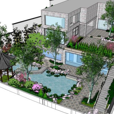 别墅会所庭院景观