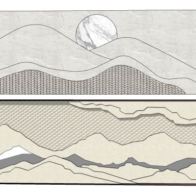 拟山水山脉造型背景墙