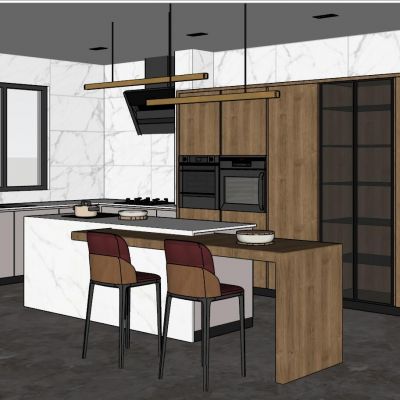 现代北欧轻奢工业风厨房