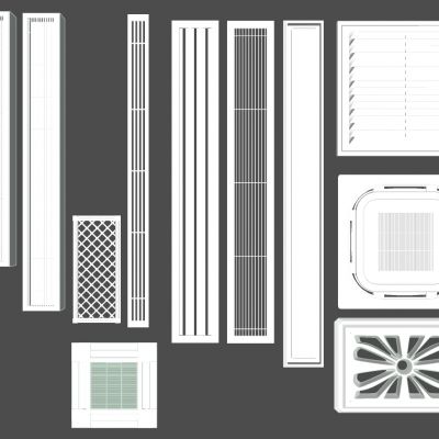 现代空调出风口条形方形风口换气扇