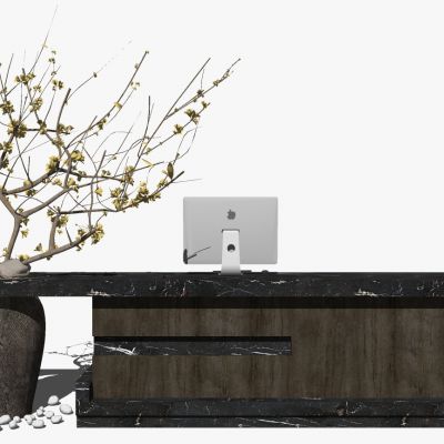 新中式服务台接待台前台接待